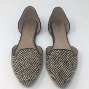RESTRICTED WOVEN D’ORSAY FLATS 7.5